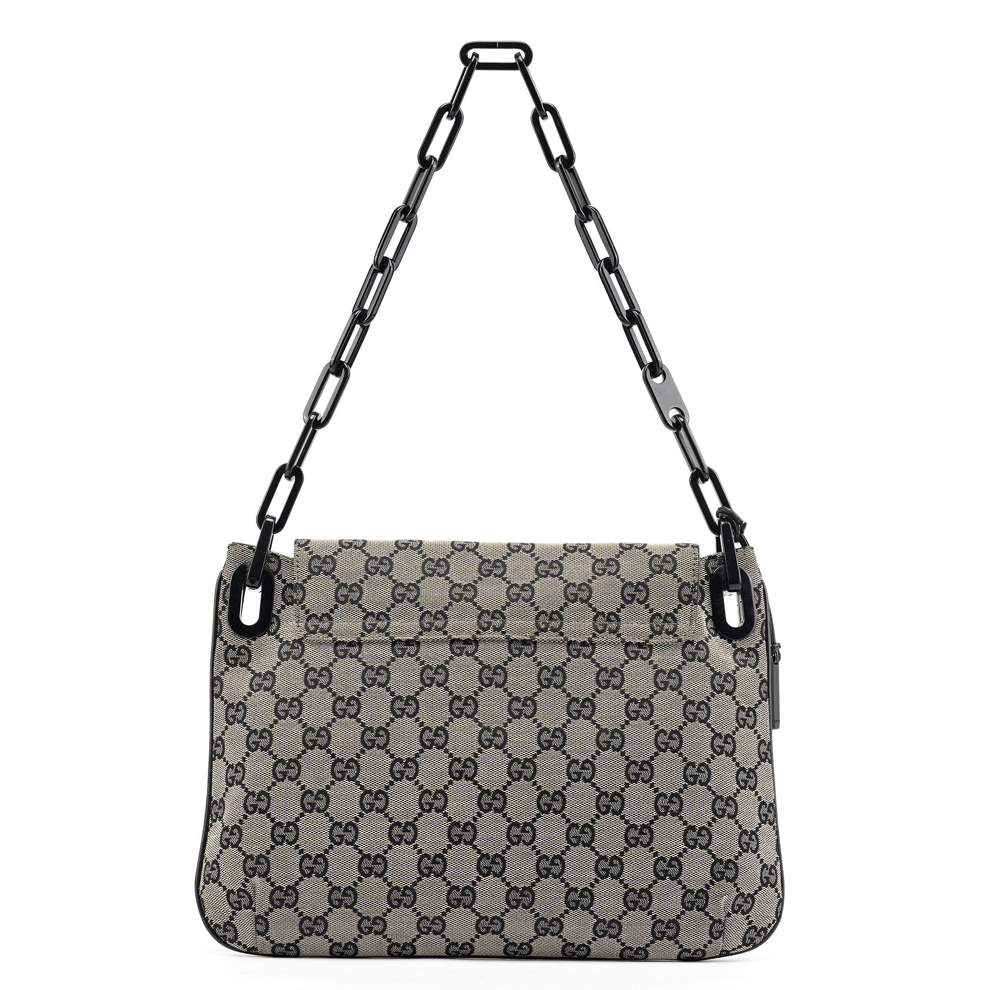 Grey GG Black Plastic Chain Shoulder Bag