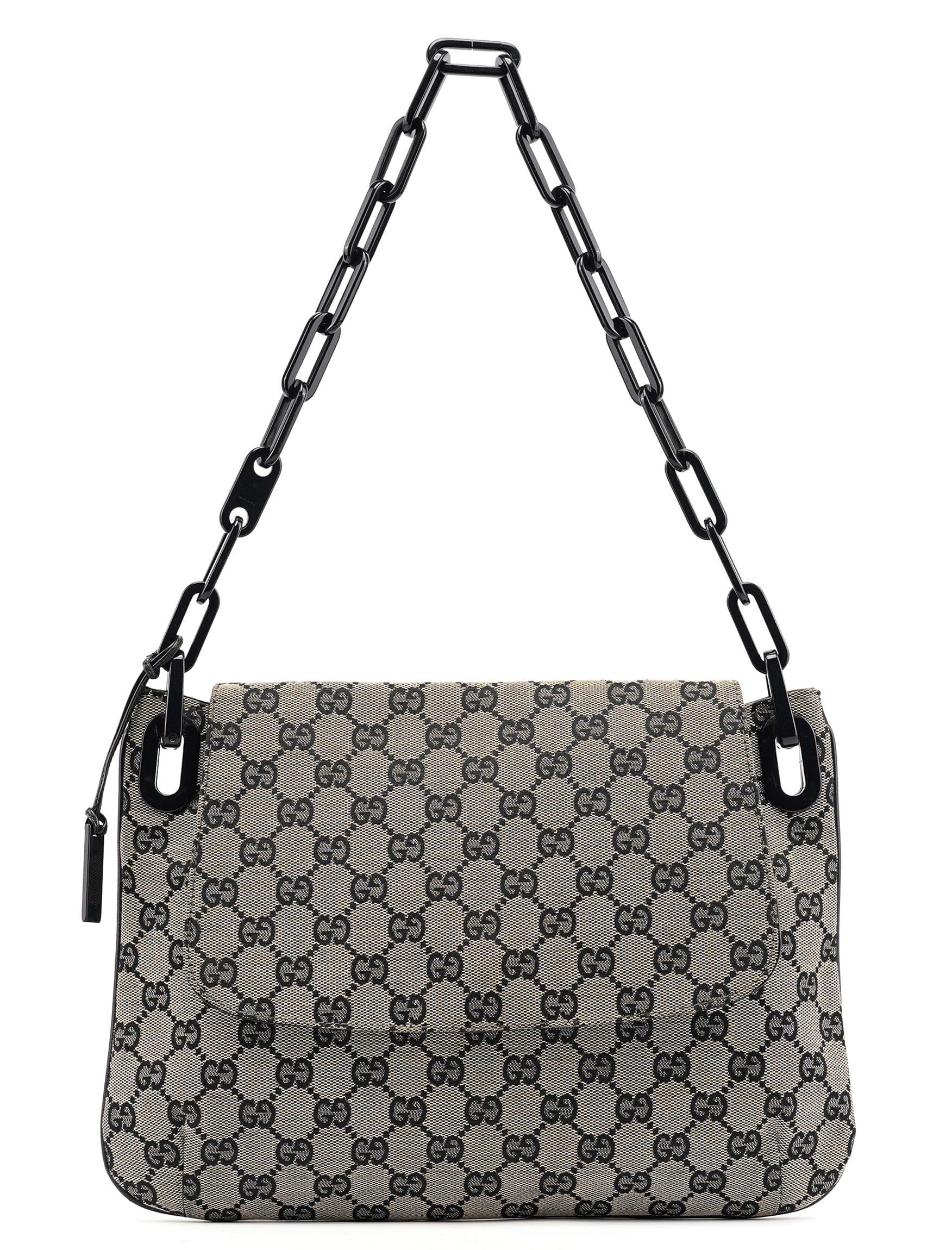 Grey GG Black Plastic Chain Shoulder Bag
