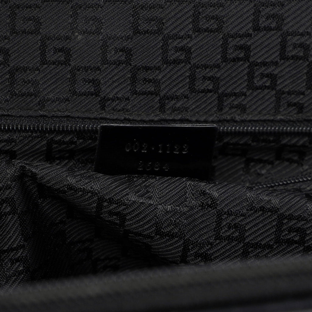 Gucci Beige Canvas Black Spazz Trim Tote