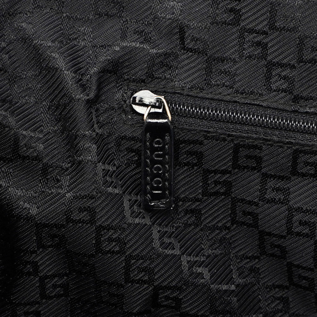 Gucci Beige Canvas Black Spazz Trim Tote