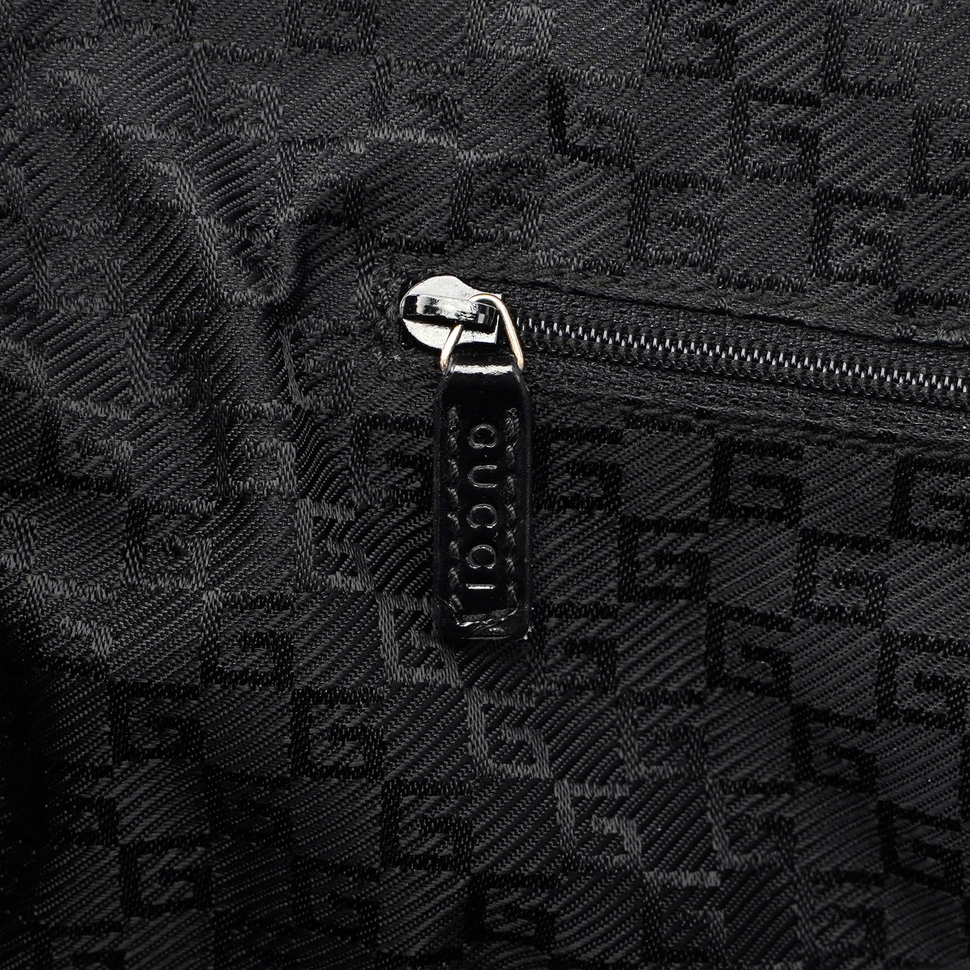 Gucci Beige Canvas Black Spazz Trim Tote