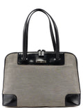 Gucci Beige Canvas Black Spazz Trim Tote