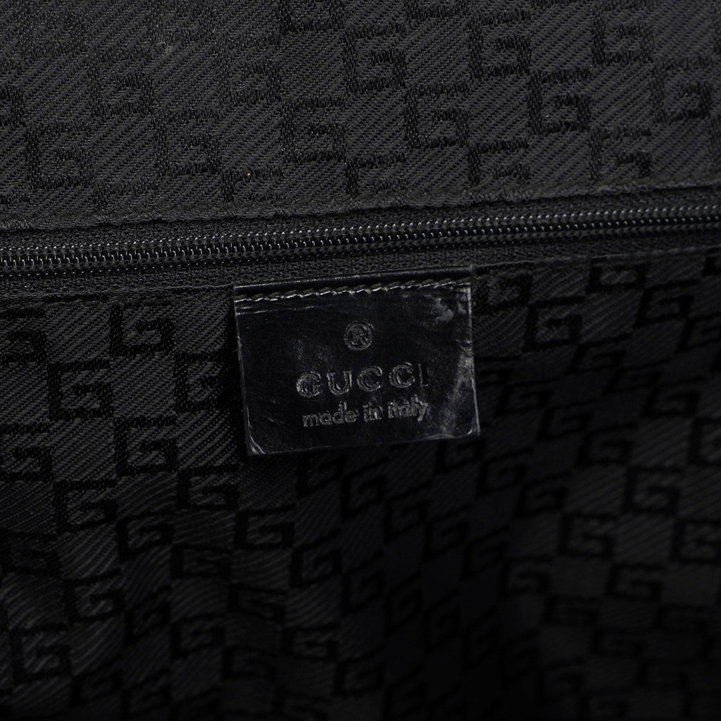 Gucci Beige Canvas Black Spazz Trim Tote