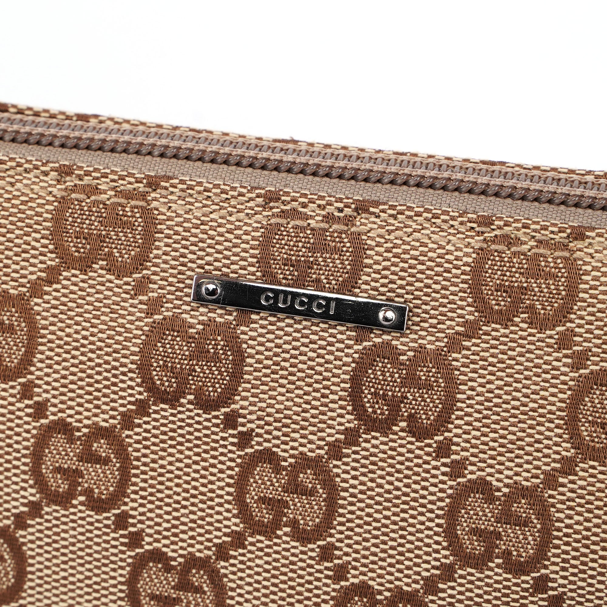 Gucci Beige Turquoise Boat Pochette DARK