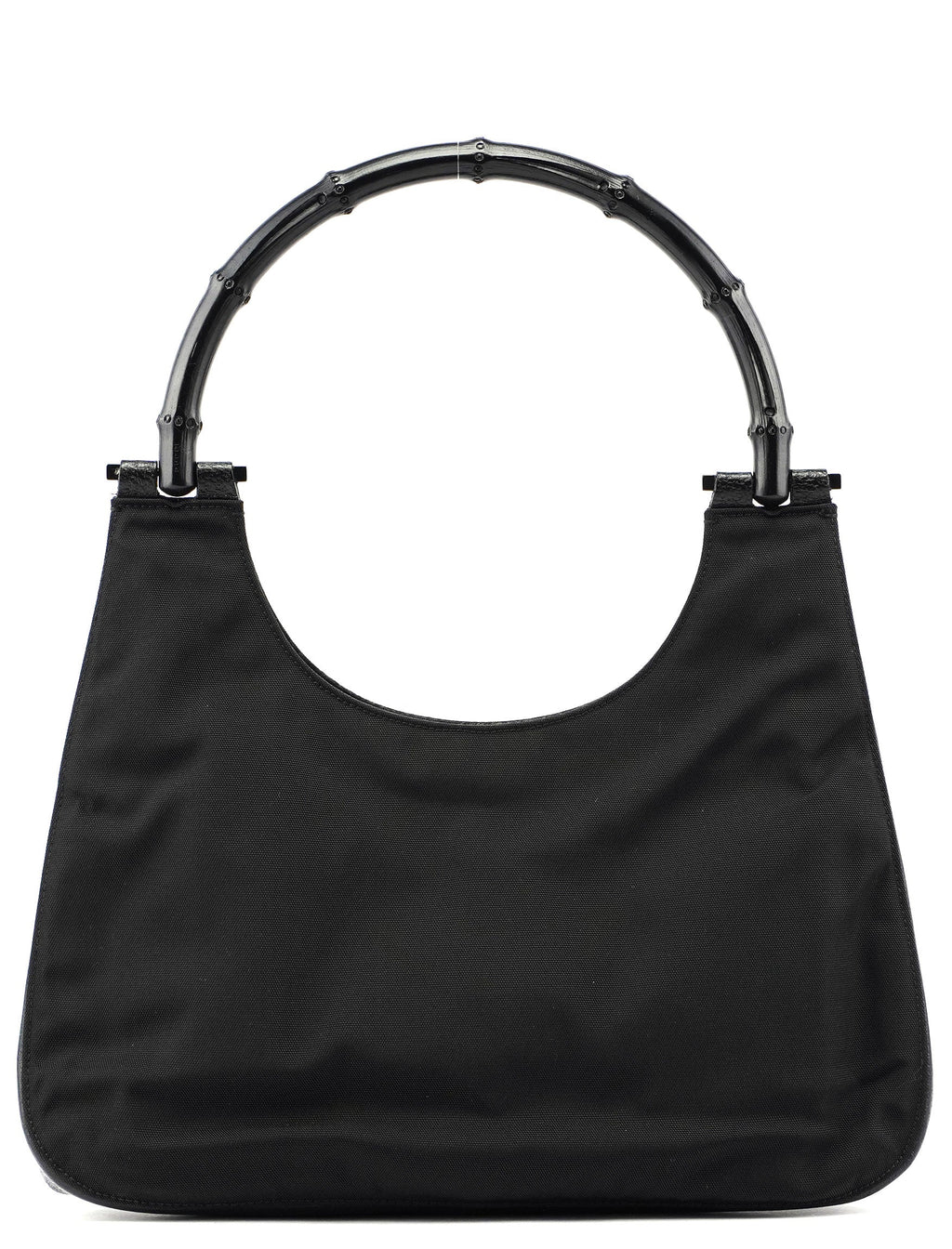 Gucci Black Canvas Bamboo Shoulder Bag