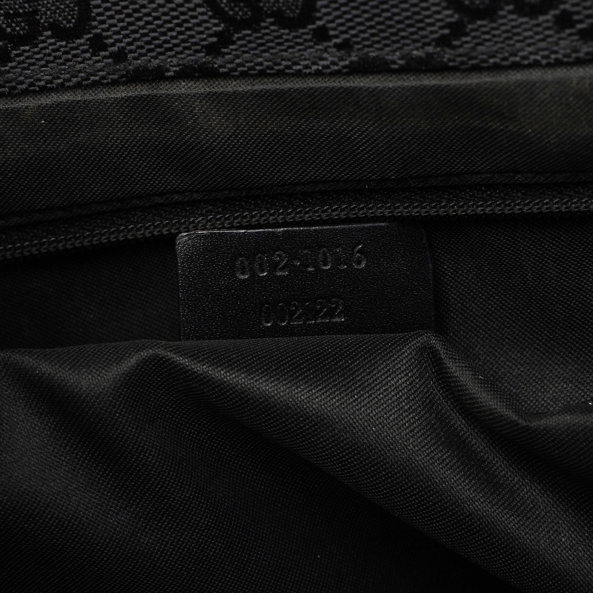 Gucci Black Canvas GG Bamboo Tote