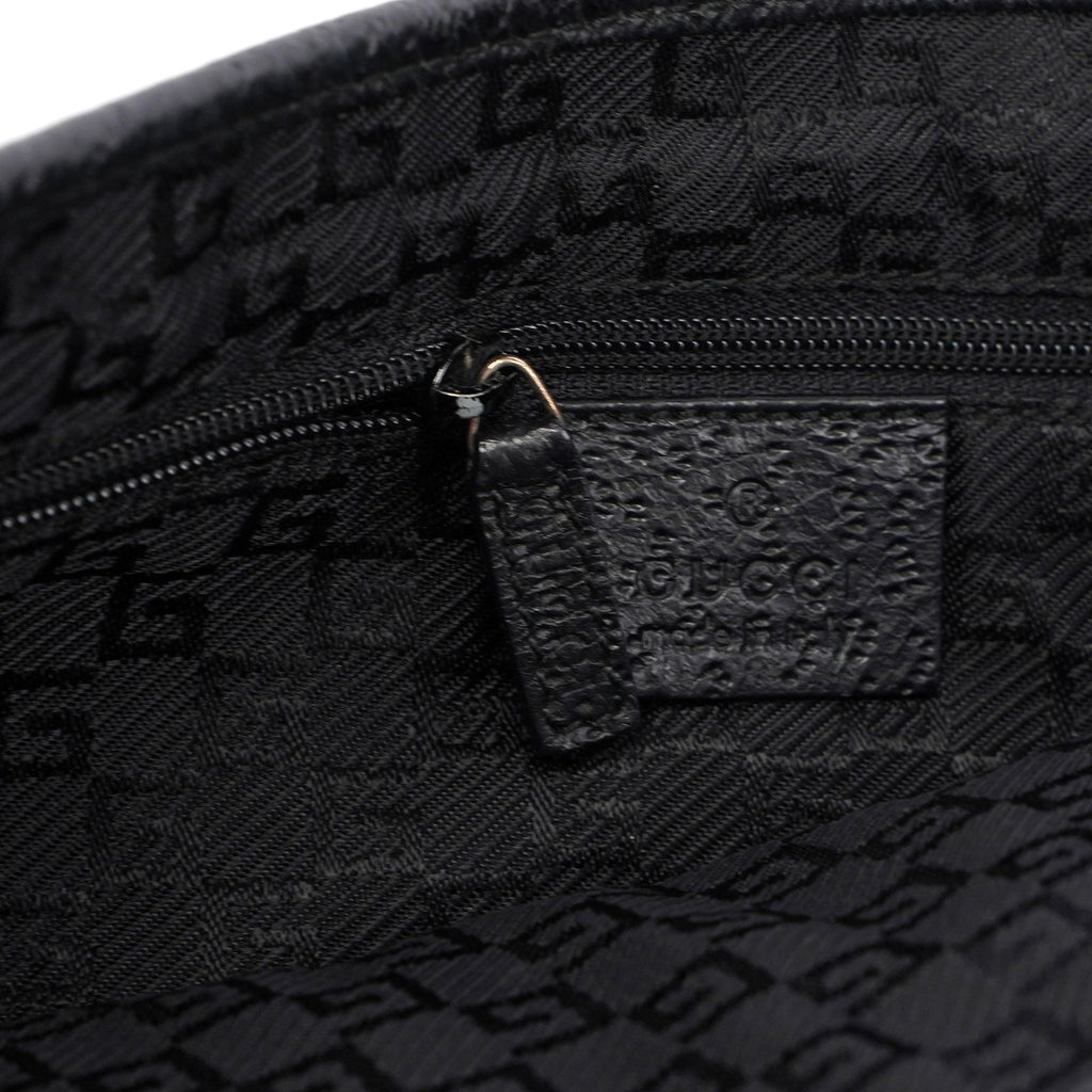 Gucci Black Canvas Jackie Bamboo Shoulder Bag