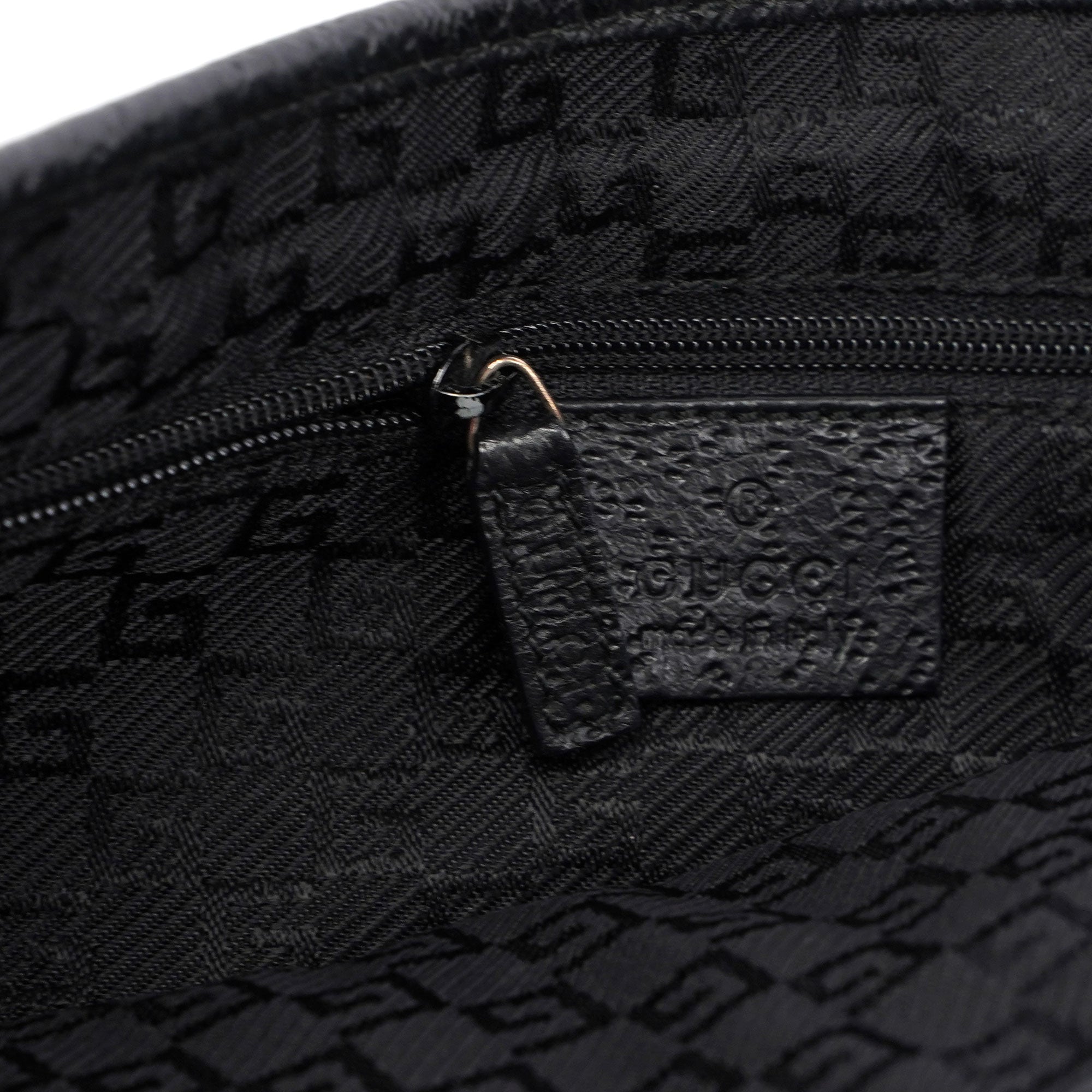 Gucci Black Canvas Jackie Bamboo Shoulder Bag