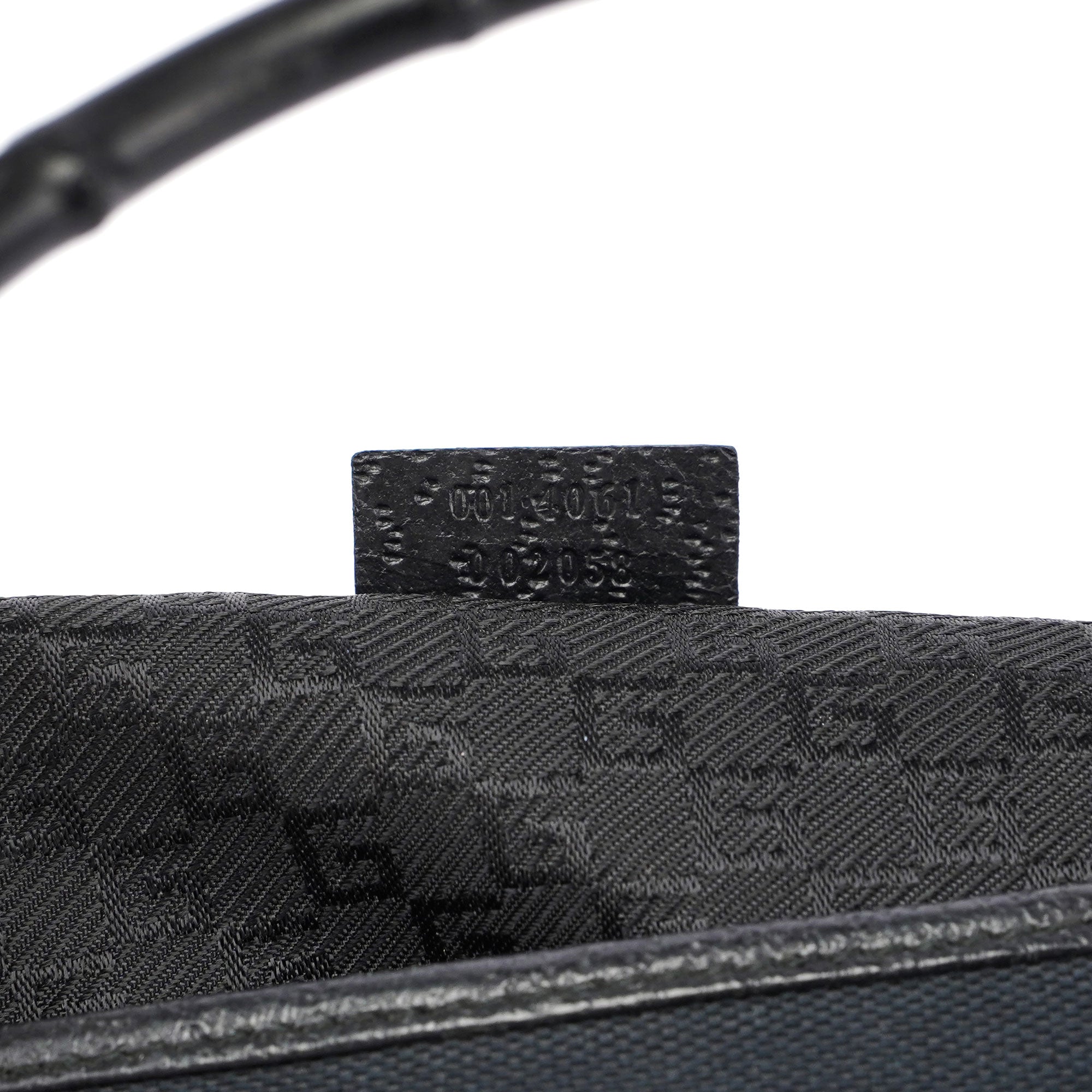 Gucci Black Canvas Jackie Bamboo Shoulder Bag