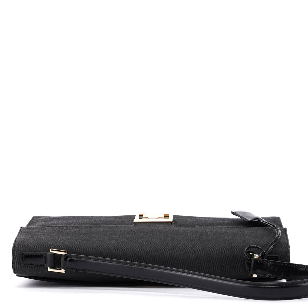 Gucci Black Canvas Keylock Shoulder Bag