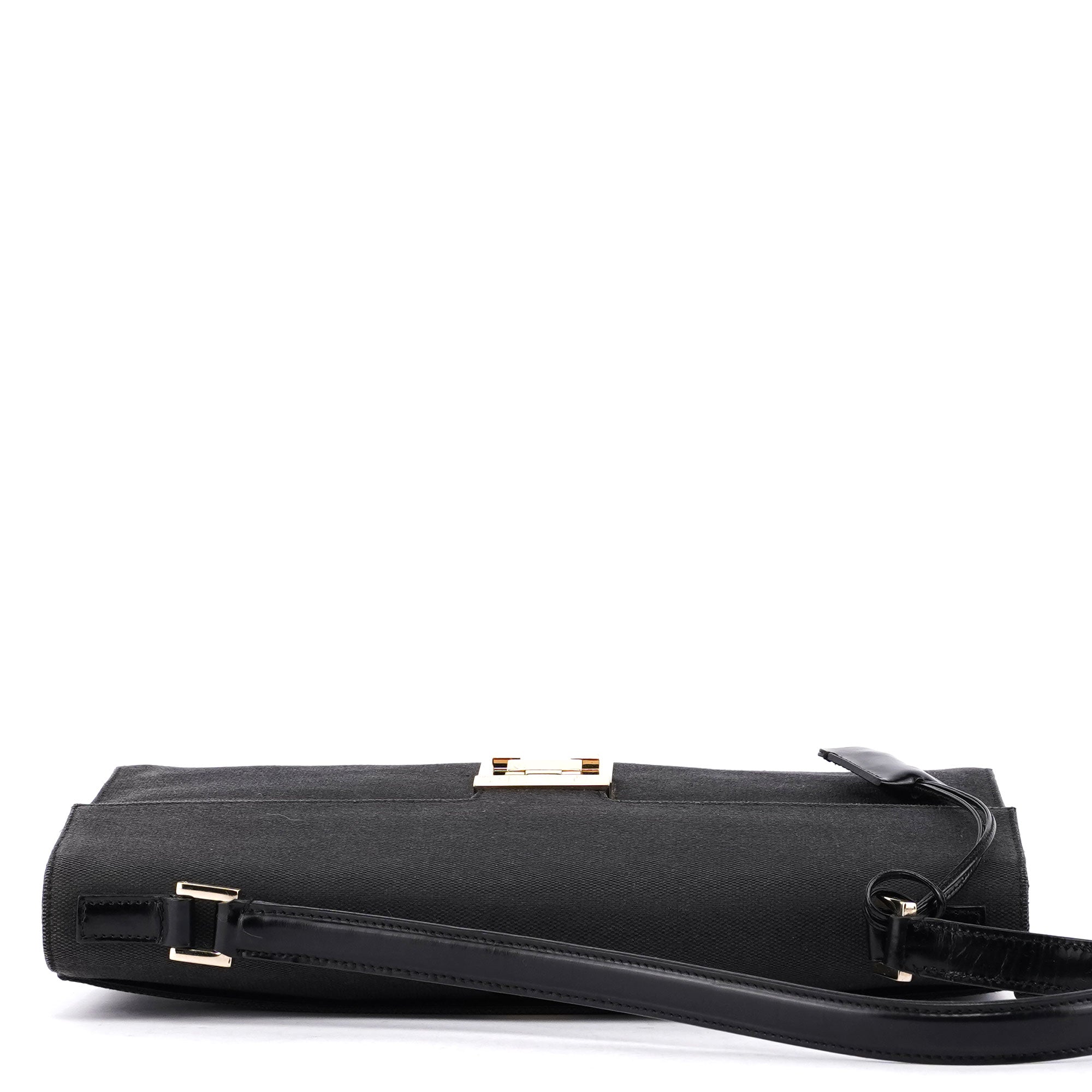 Gucci Black Canvas Keylock Shoulder Bag