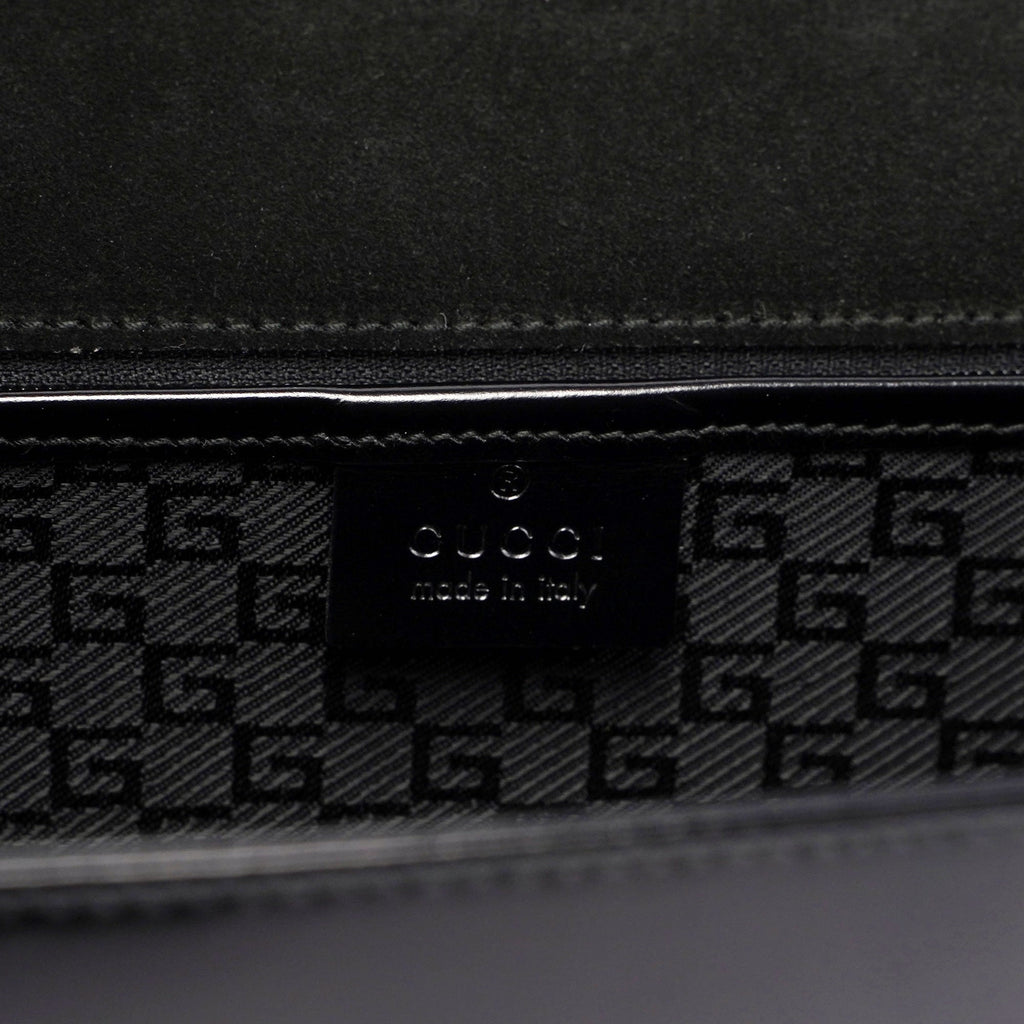 Gucci Black Canvas Keylock Tote