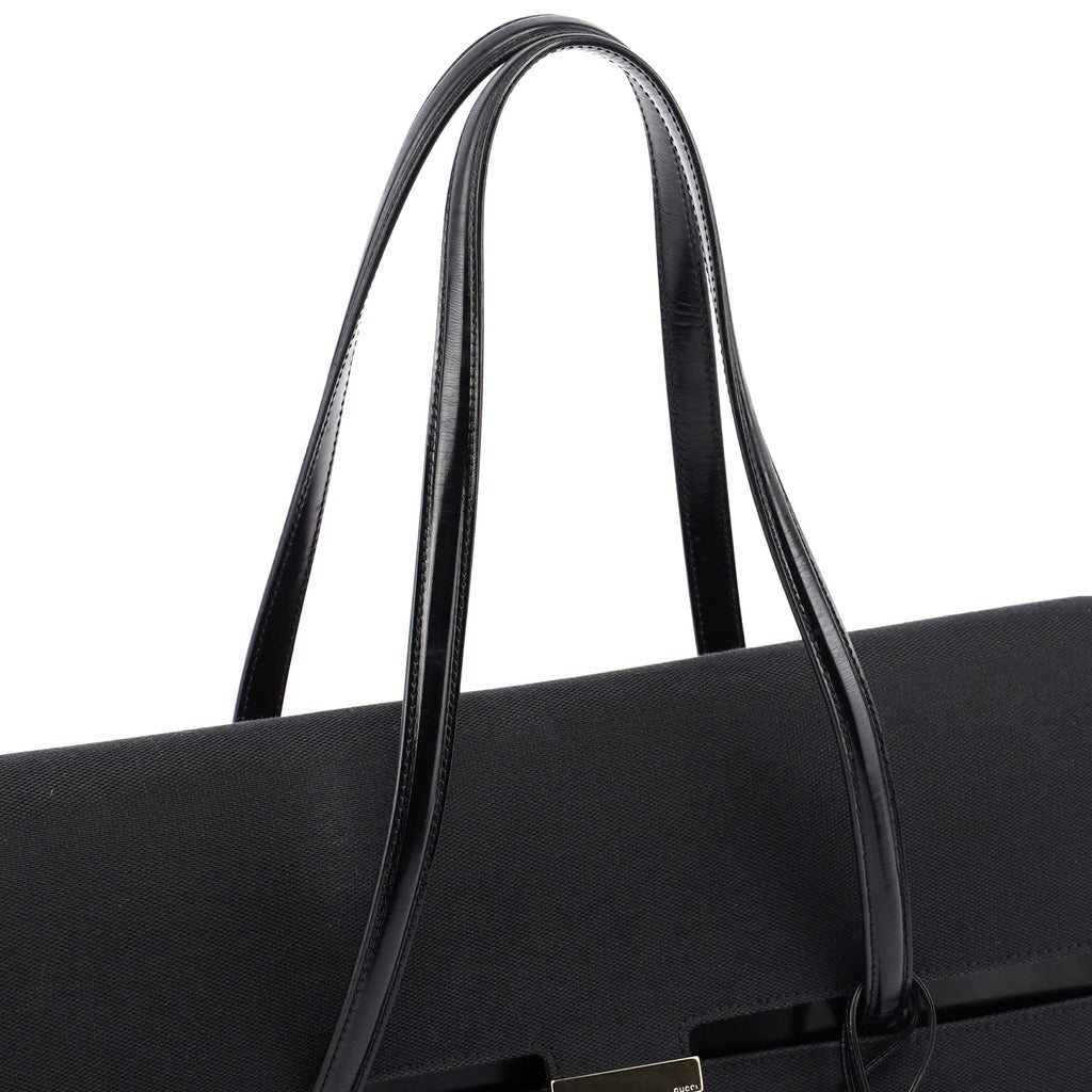 Gucci Black Canvas Keylock Tote