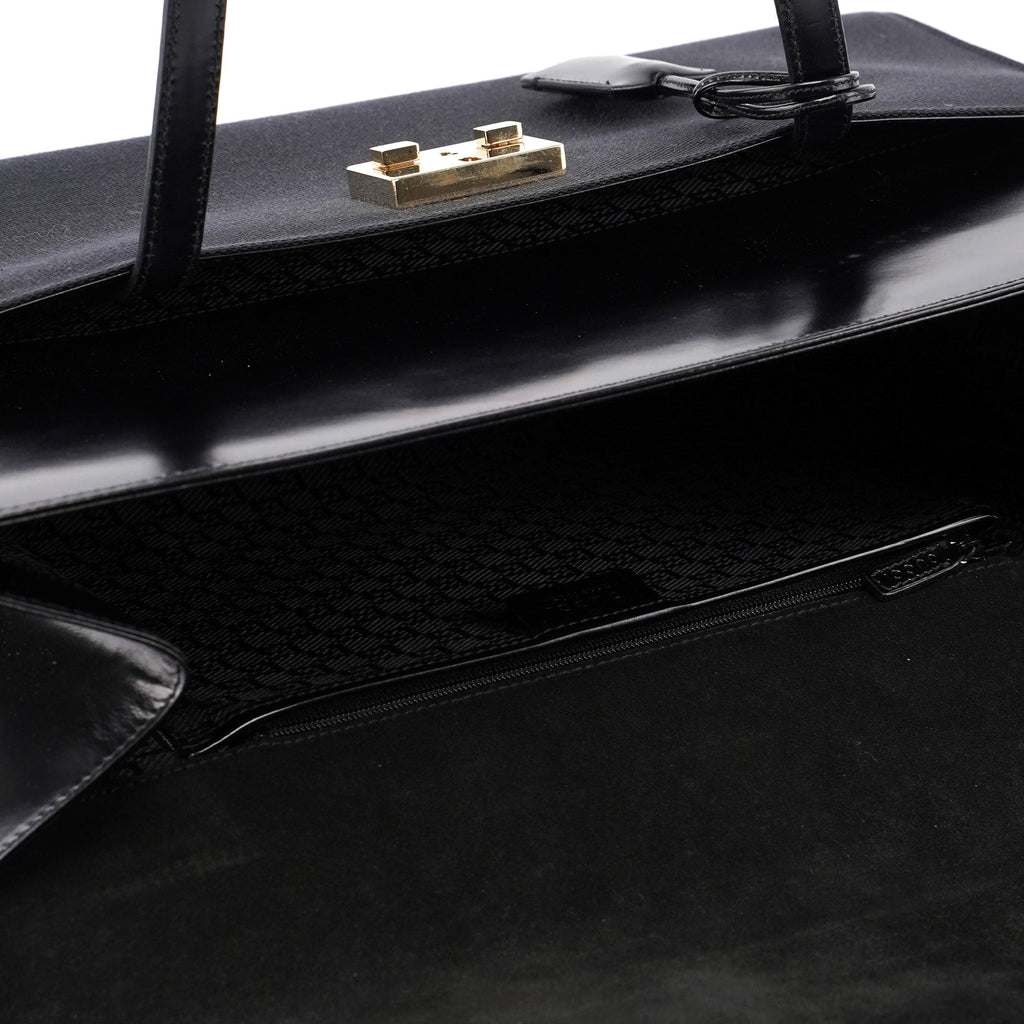 Gucci Black Canvas Keylock Tote