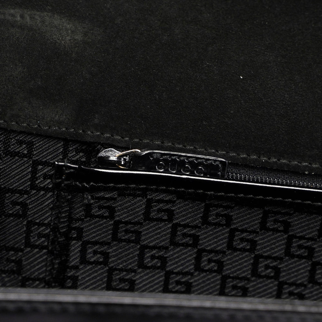 Gucci Black Canvas Keylock Tote
