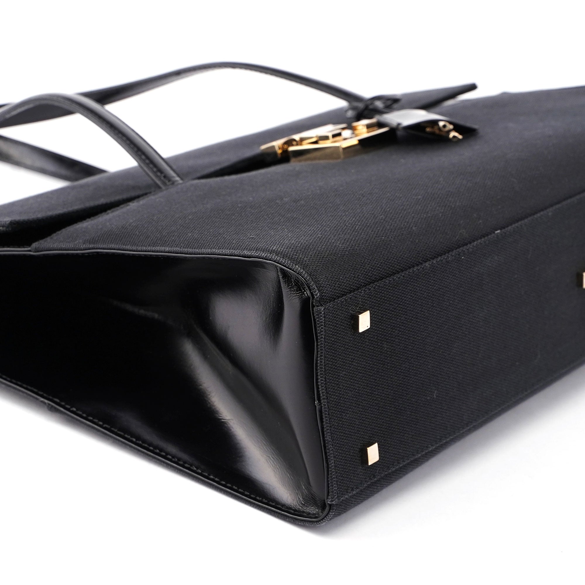 Gucci Black Canvas Keylock Tote