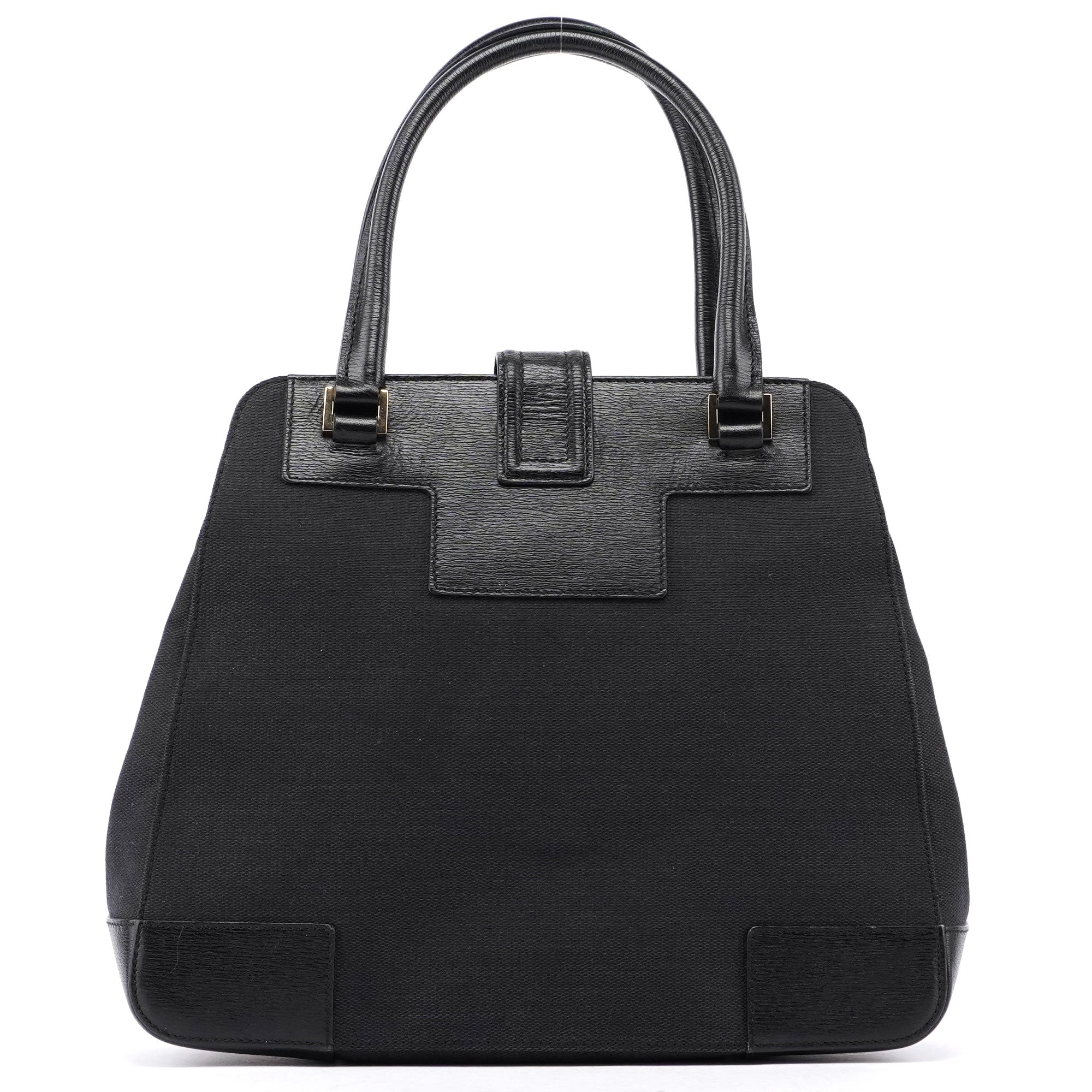 Gucci Black Canvas Square G Tote