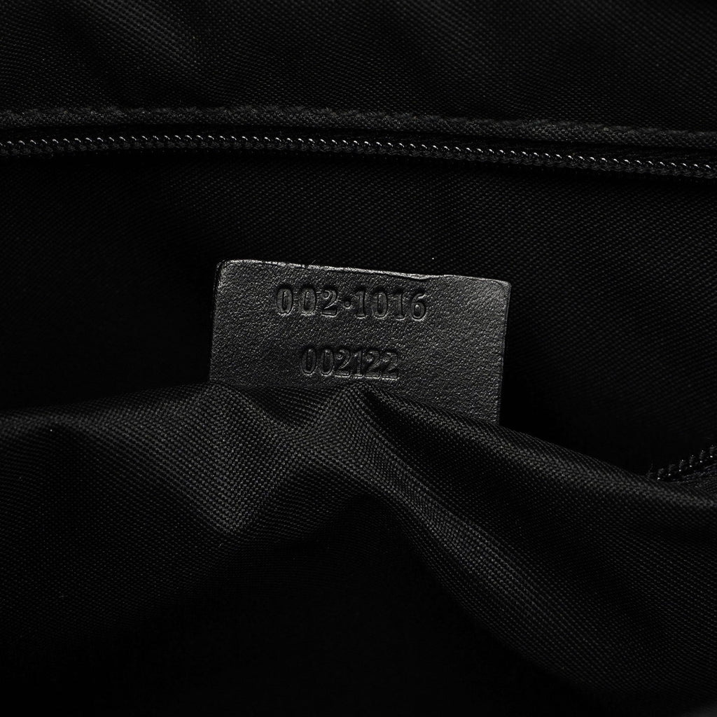 Gucci Black GG Canvas Bamboo Tote