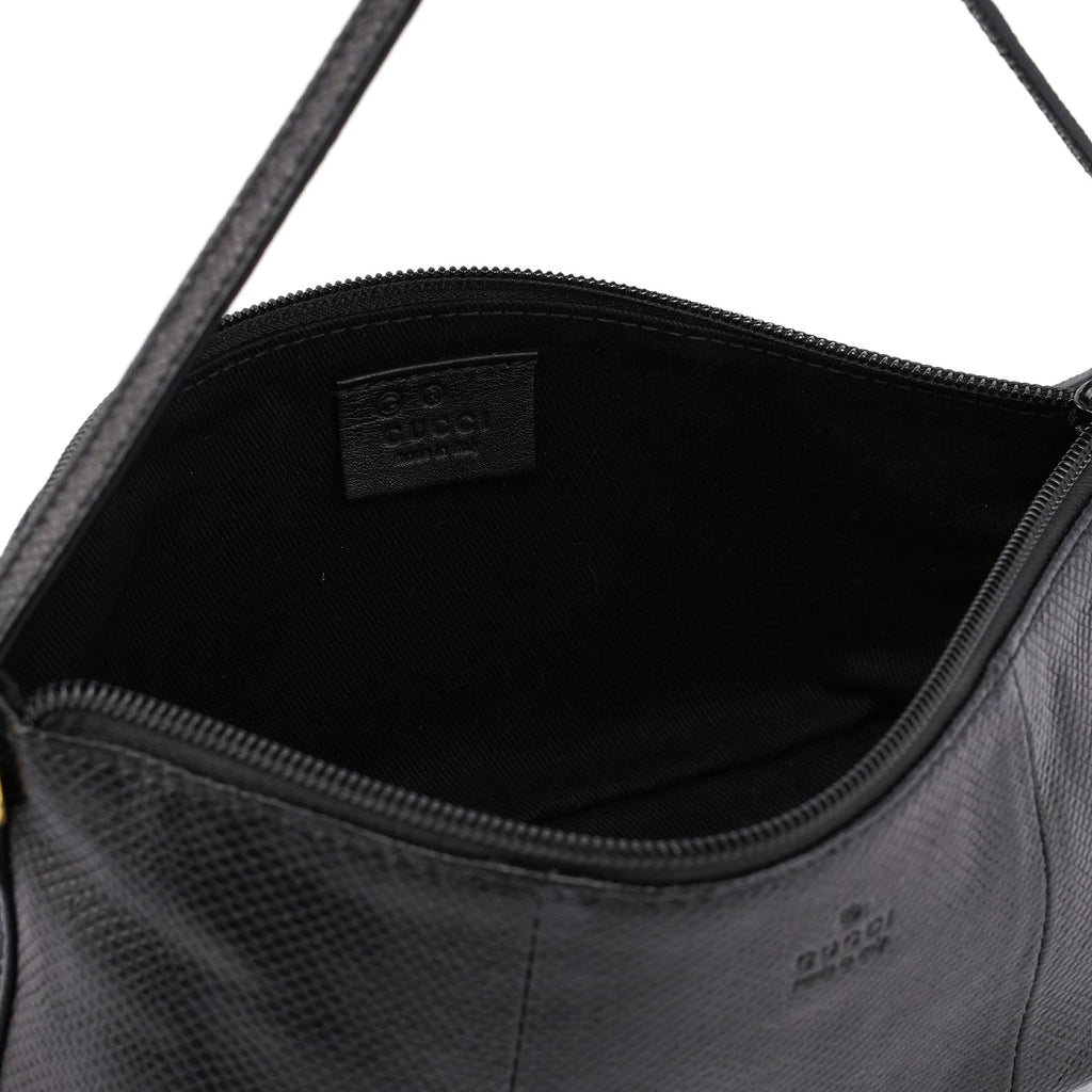 Gucci Black Lizard Embossed Boat