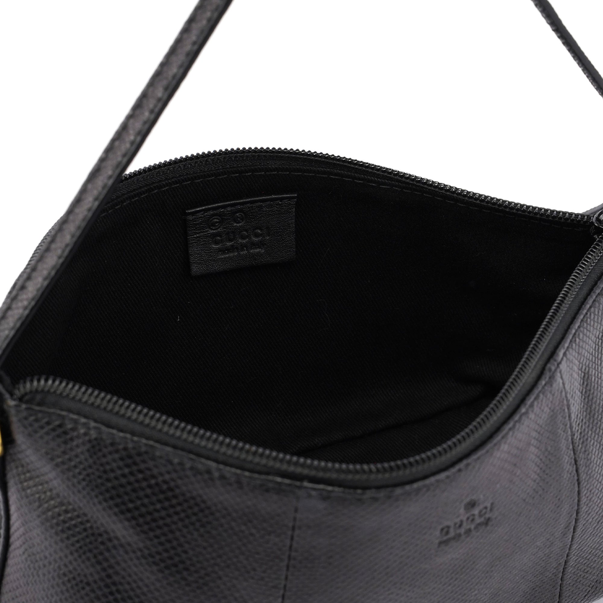 Gucci Black Lizard Embossed Boat