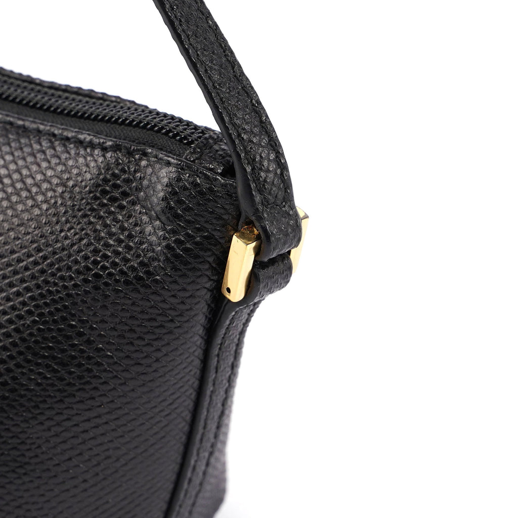 Gucci Black Lizard Embossed Boat