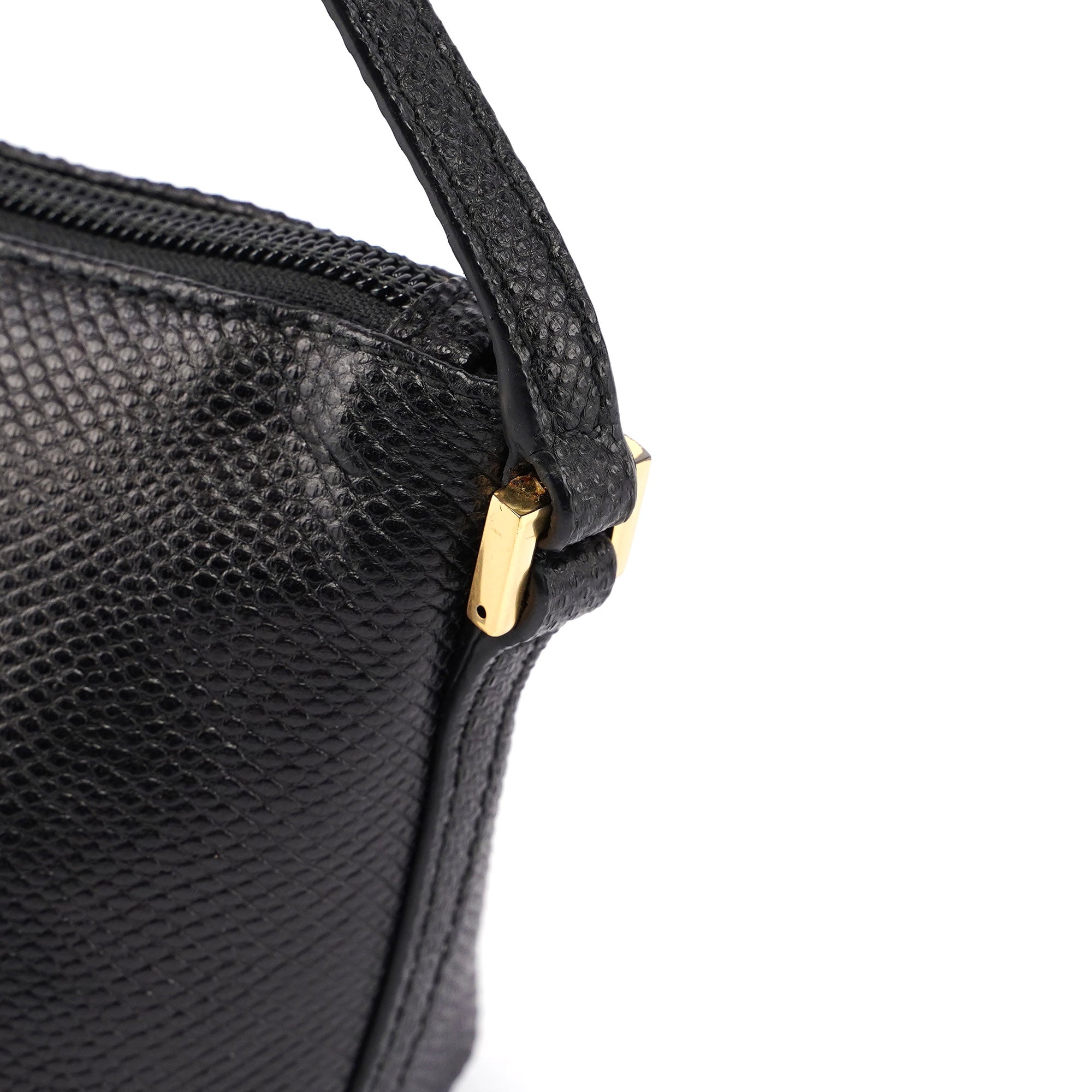 Gucci Black Lizard Embossed Boat