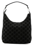 Gucci Black Suede GG Shoulder Bag