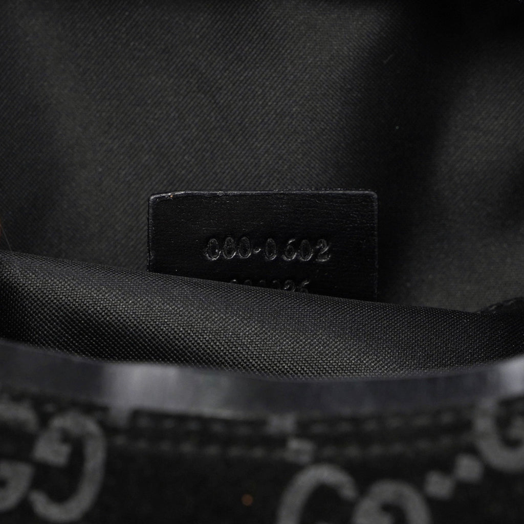 Gucci Black Suede GG Shoulder Bag