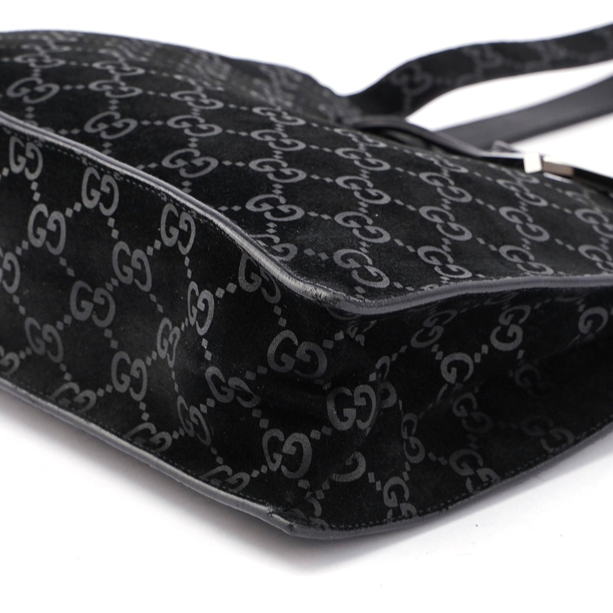 Gucci Black Suede GG Tote