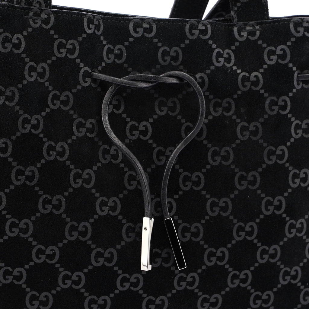 Gucci Black Suede GG Tote
