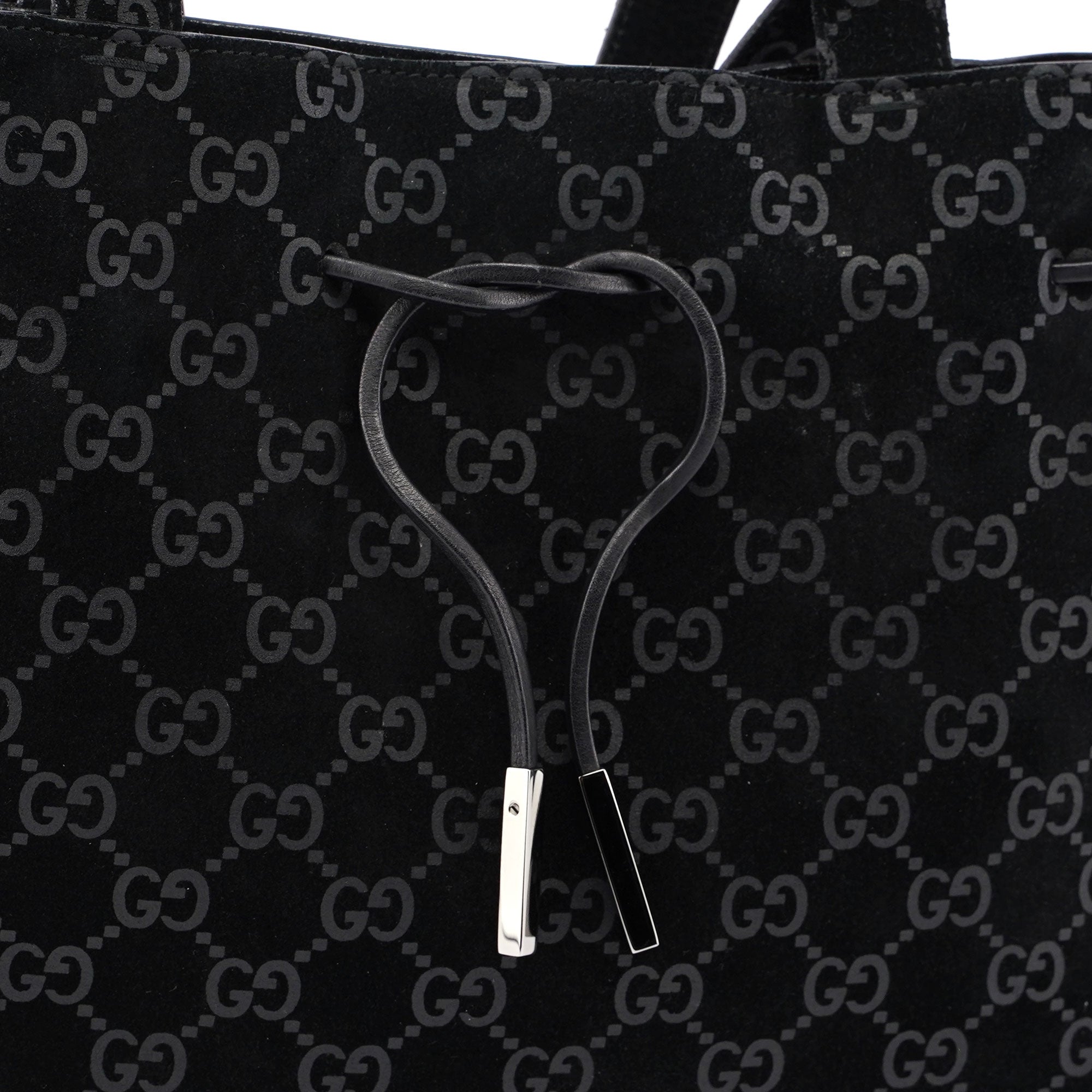 Gucci Black Suede GG Tote