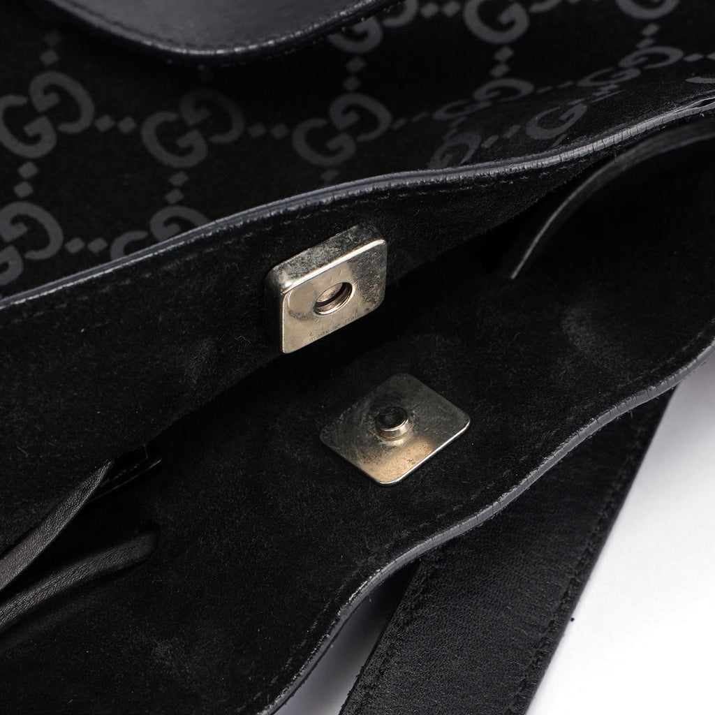Gucci Black Suede GG Tote