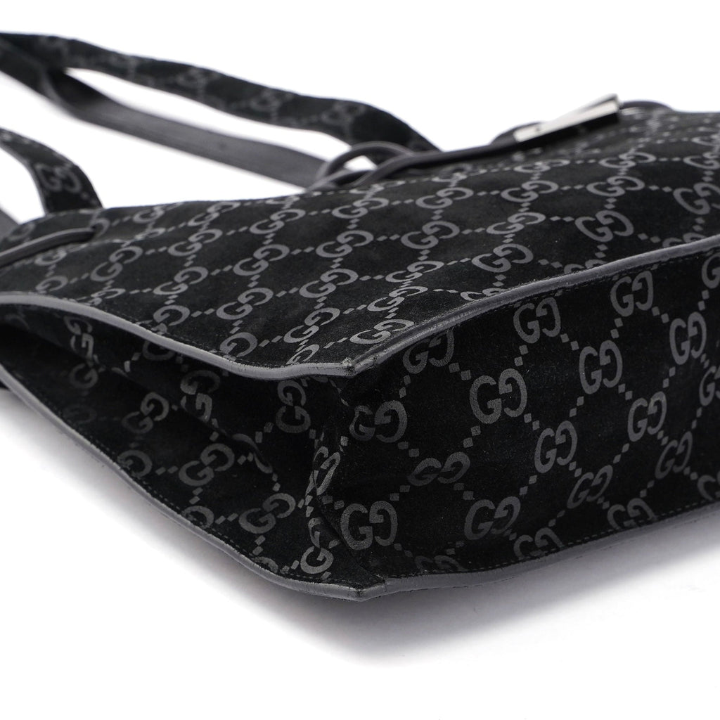 Gucci Black Suede GG Tote