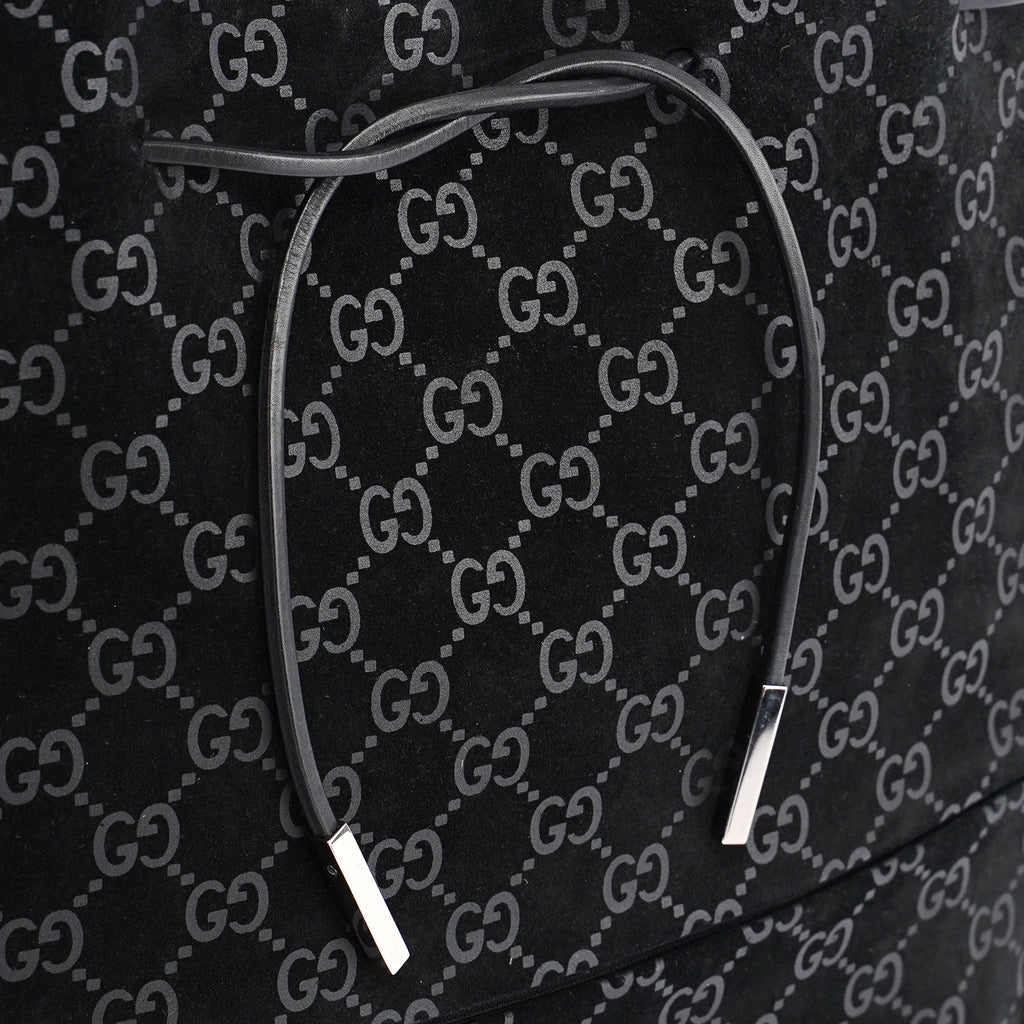 Gucci Black Suede GG tote