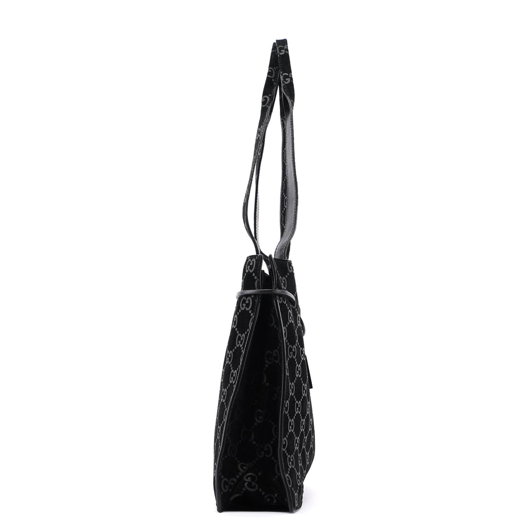 Gucci Black Suede GG Tote