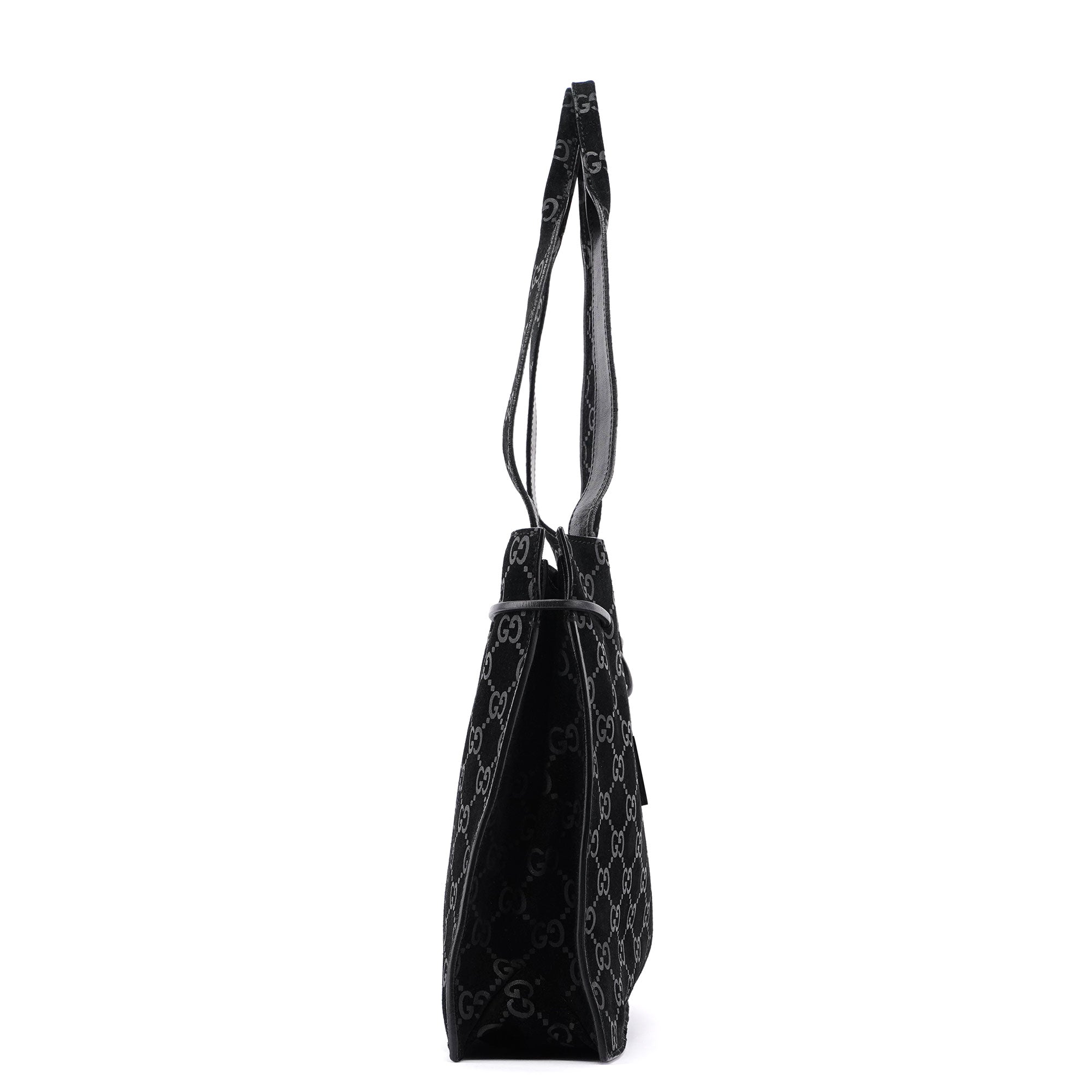 Gucci Black Suede GG Tote