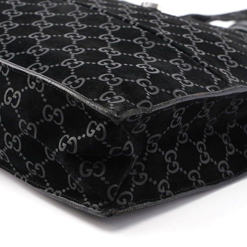 Gucci Black Suede GG tote