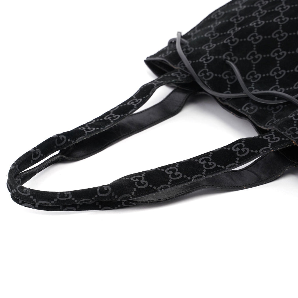 Gucci Black Suede GG tote