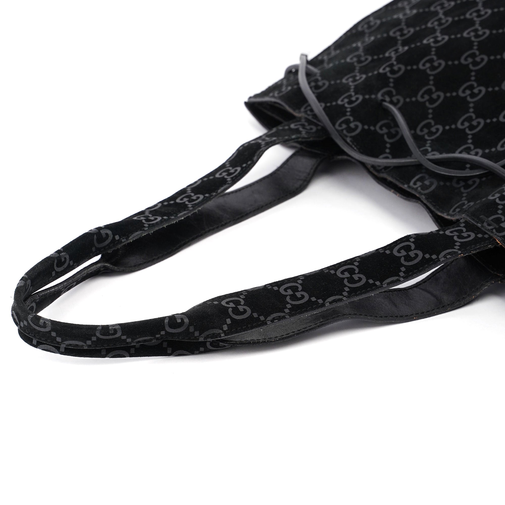 Gucci Black Suede GG tote