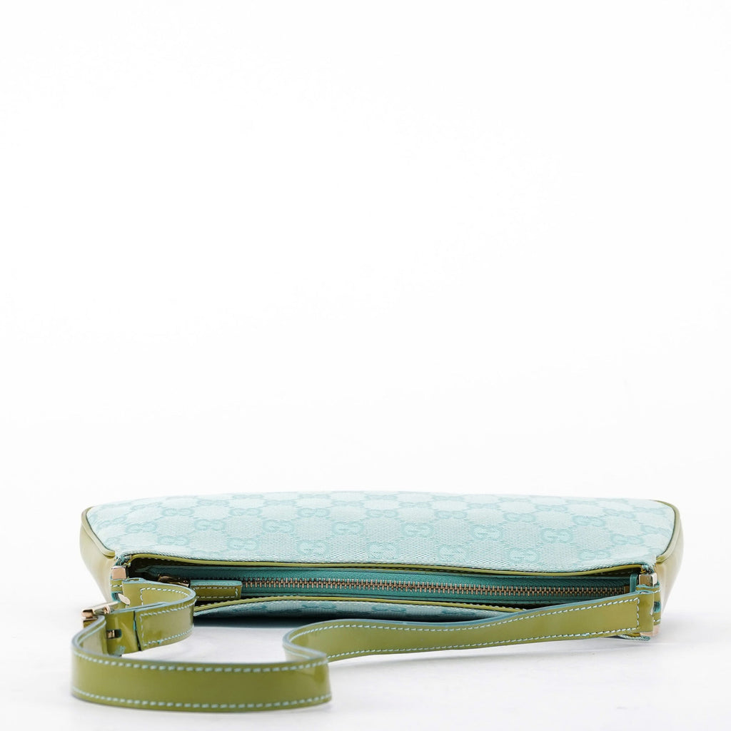 Gucci Light Blue Spazzolato GG Shoulder Bag