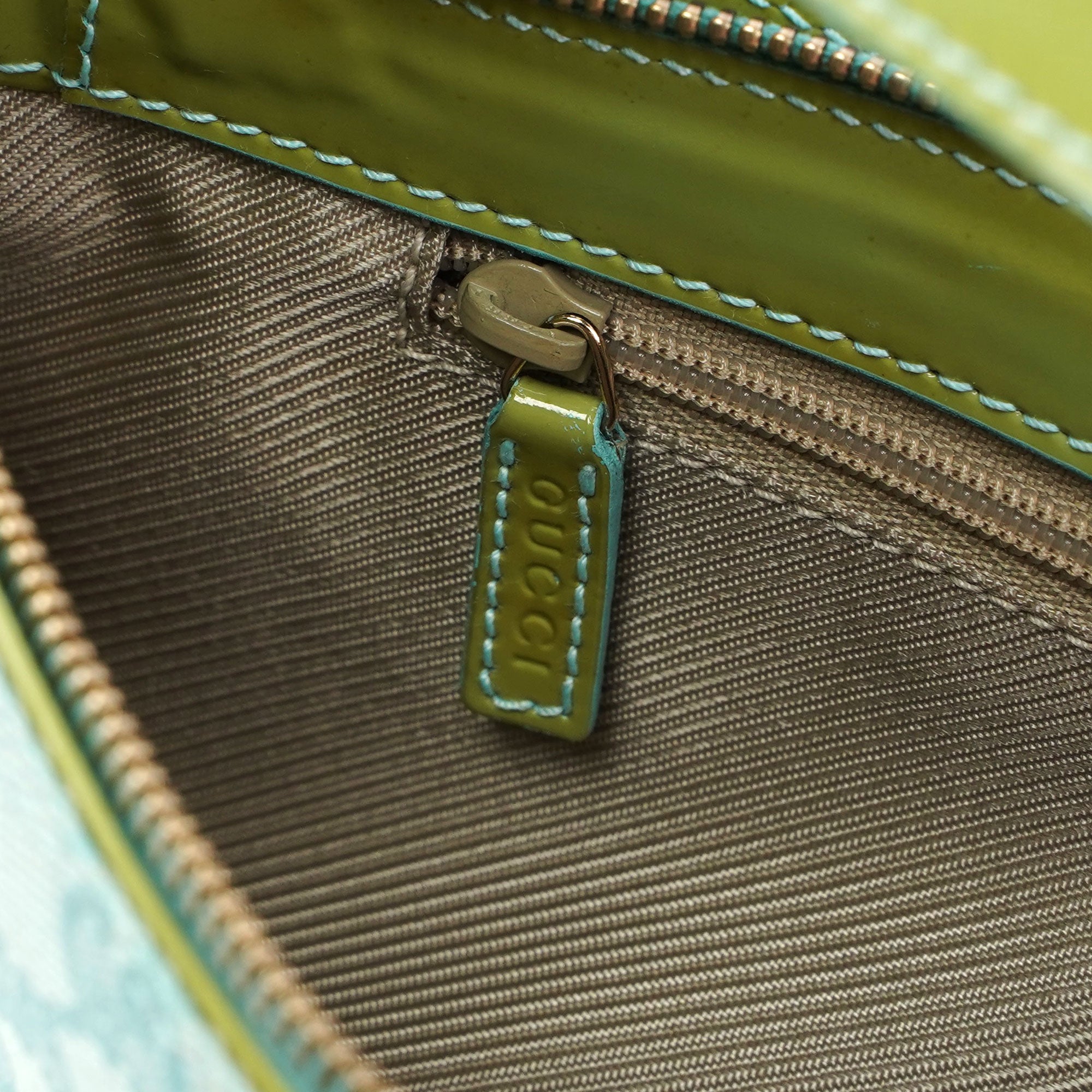 Gucci Light Blue Spazzolato GG Shoulder Bag