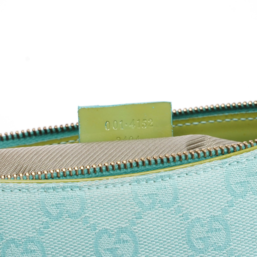 Gucci Light Blue Spazzolato GG Shoulder Bag