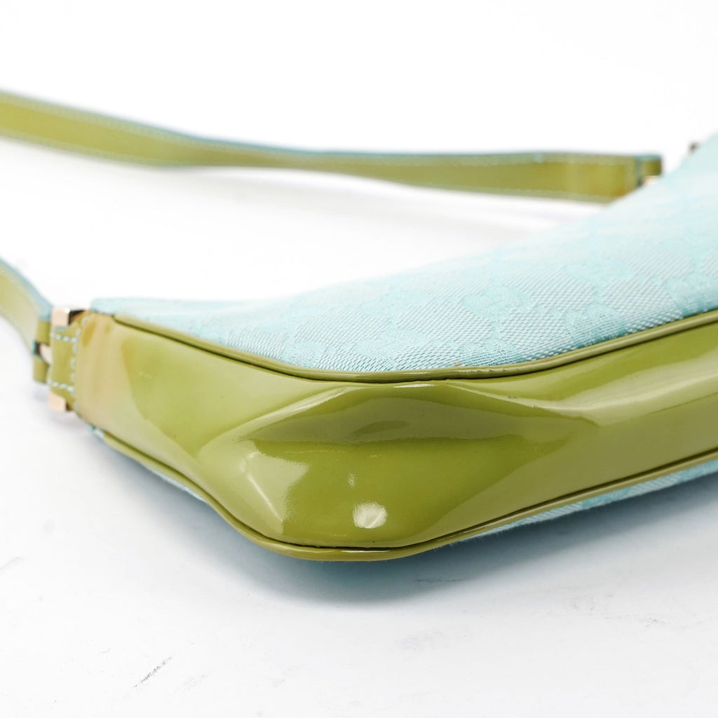 Gucci Light Blue Spazzolato GG Shoulder Bag