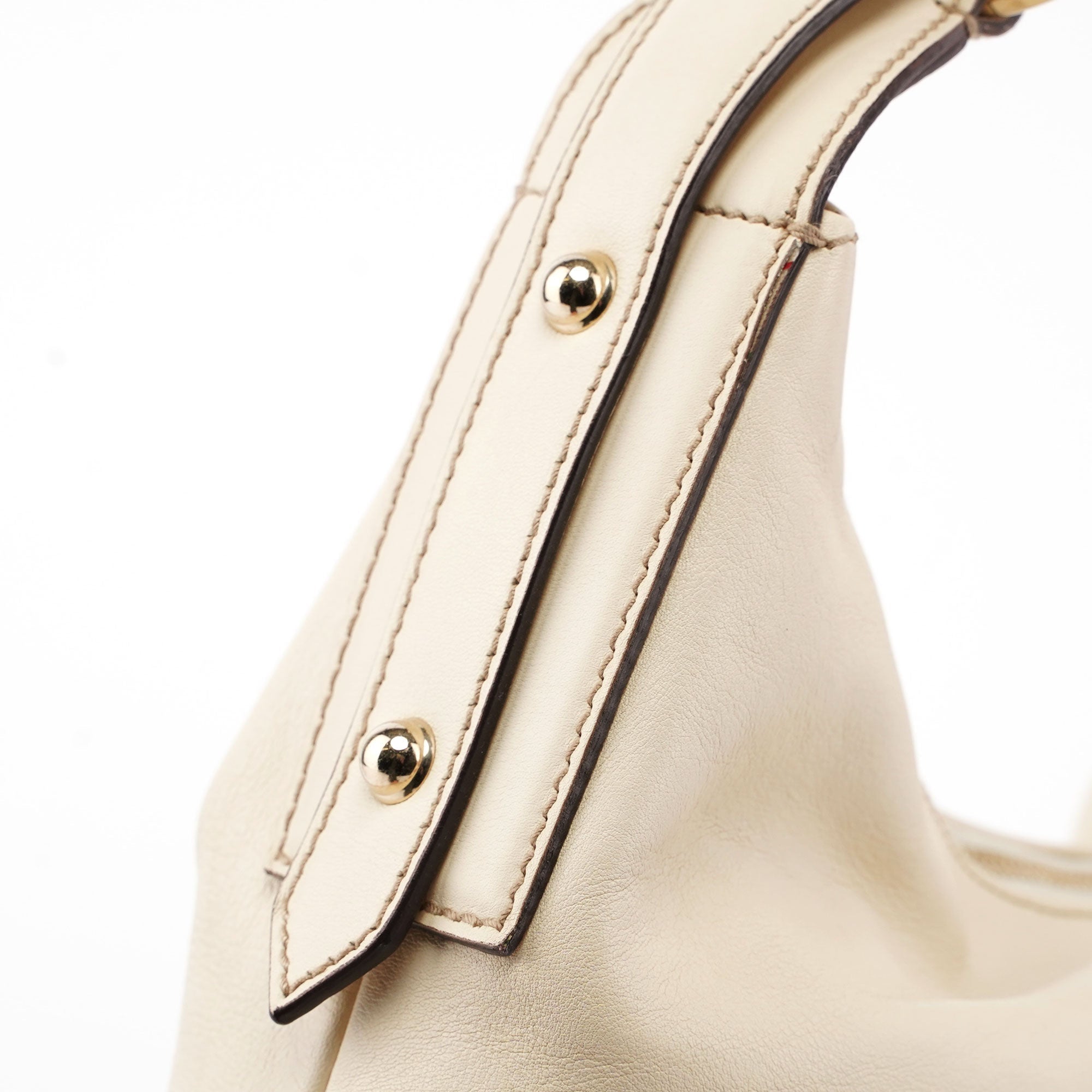Gucci Off-White Leather Horsebit Shoulder Bag
