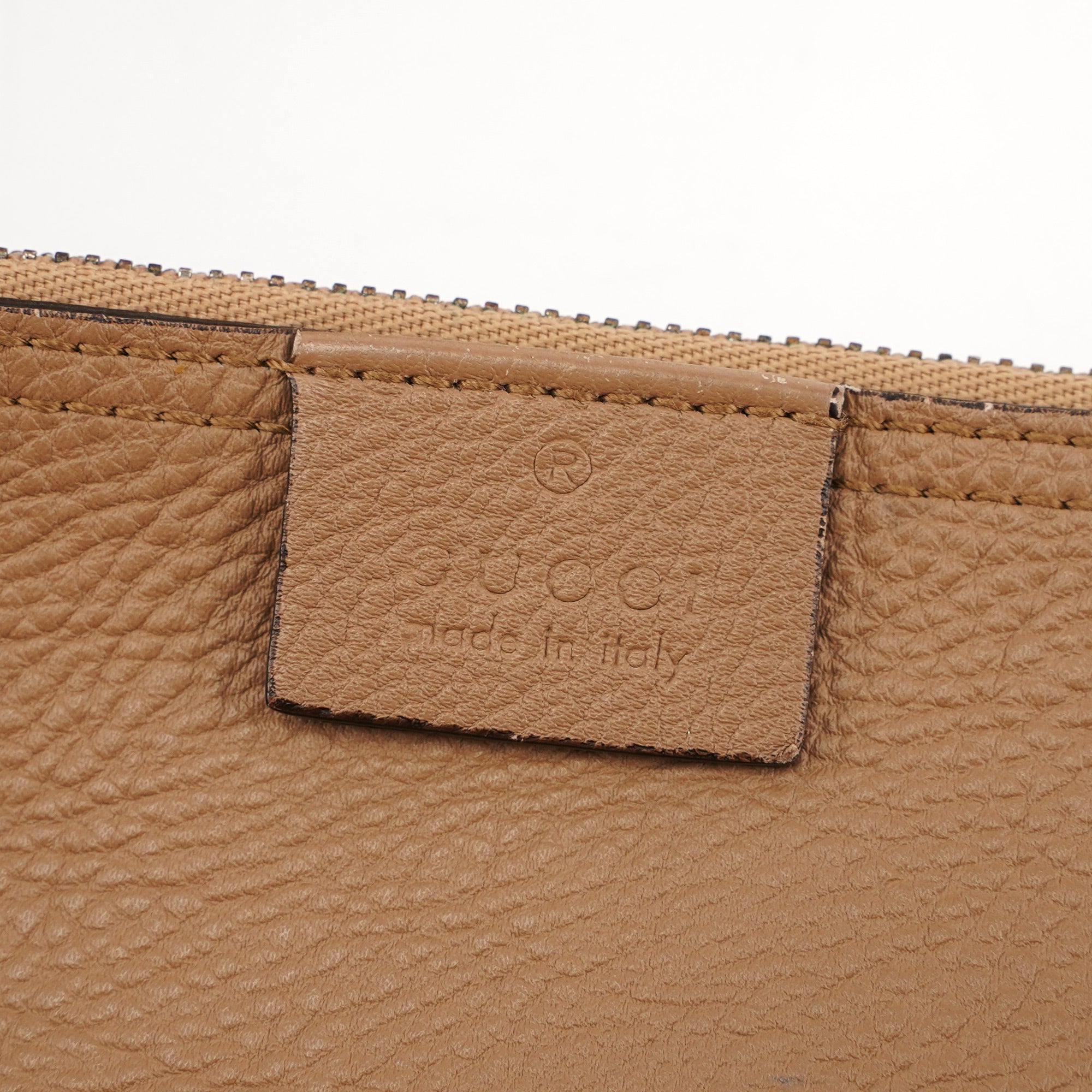 Large Beige Leather Jackie Shoulder Bag