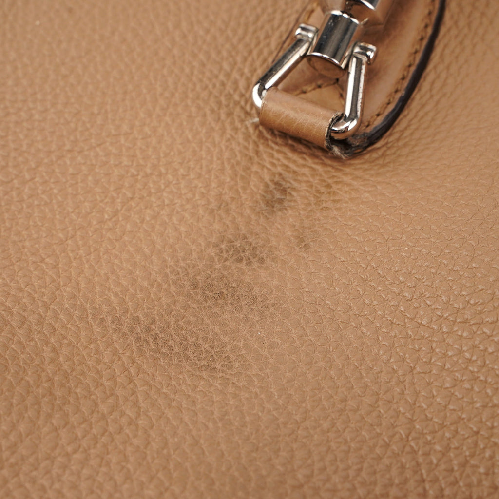 Large Beige Leather Jackie Shoulder Bag