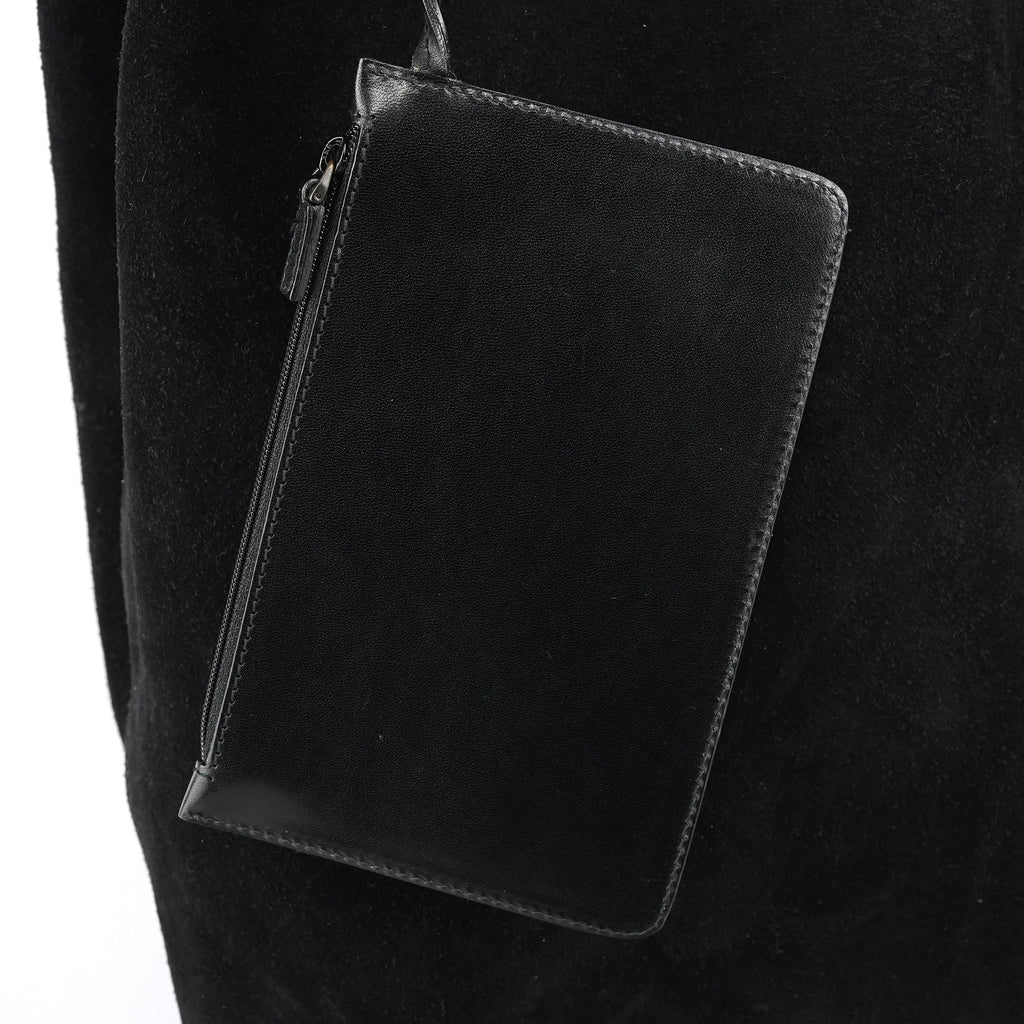 Large Black Suede Tote Bag