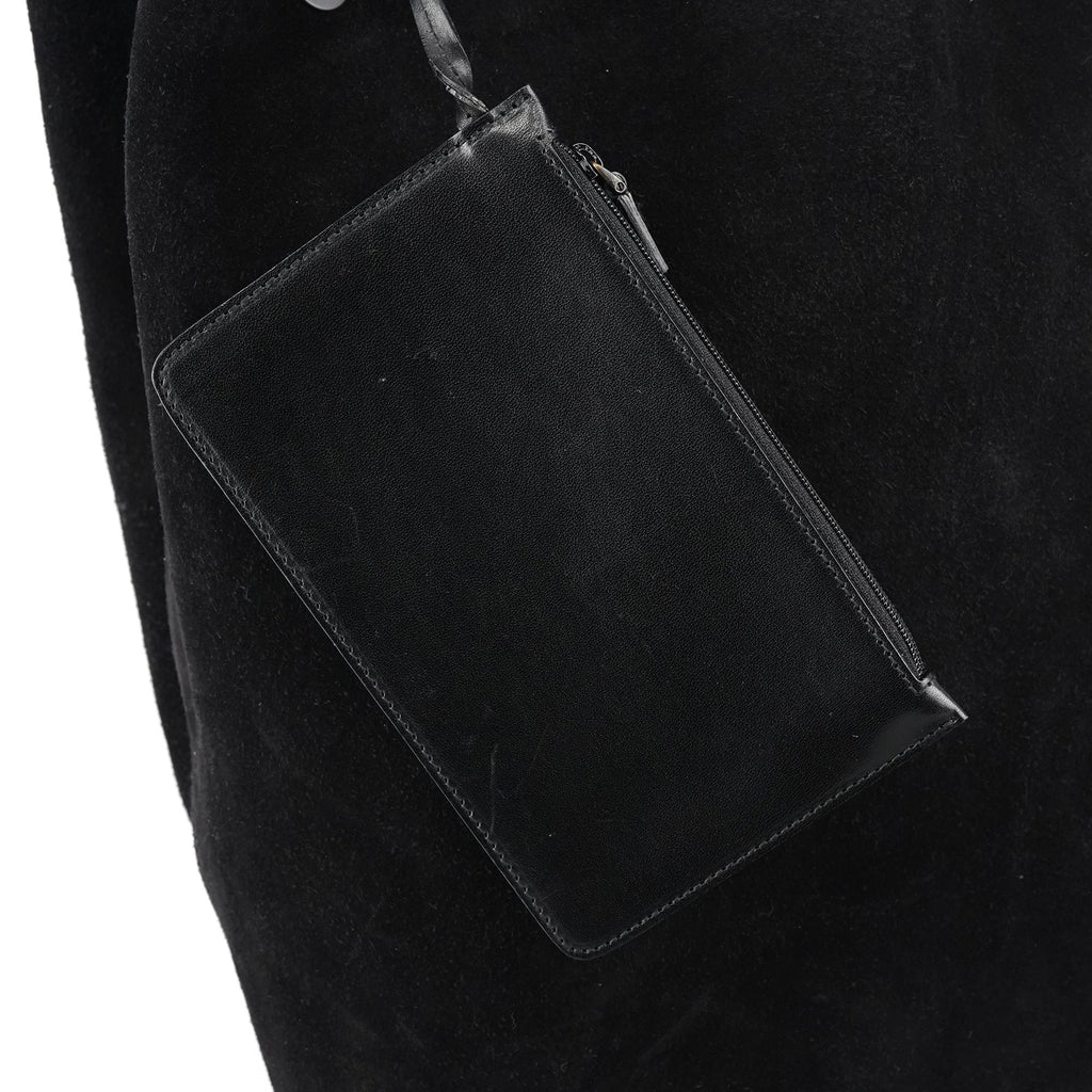 Large Black Suede Tote Bag
