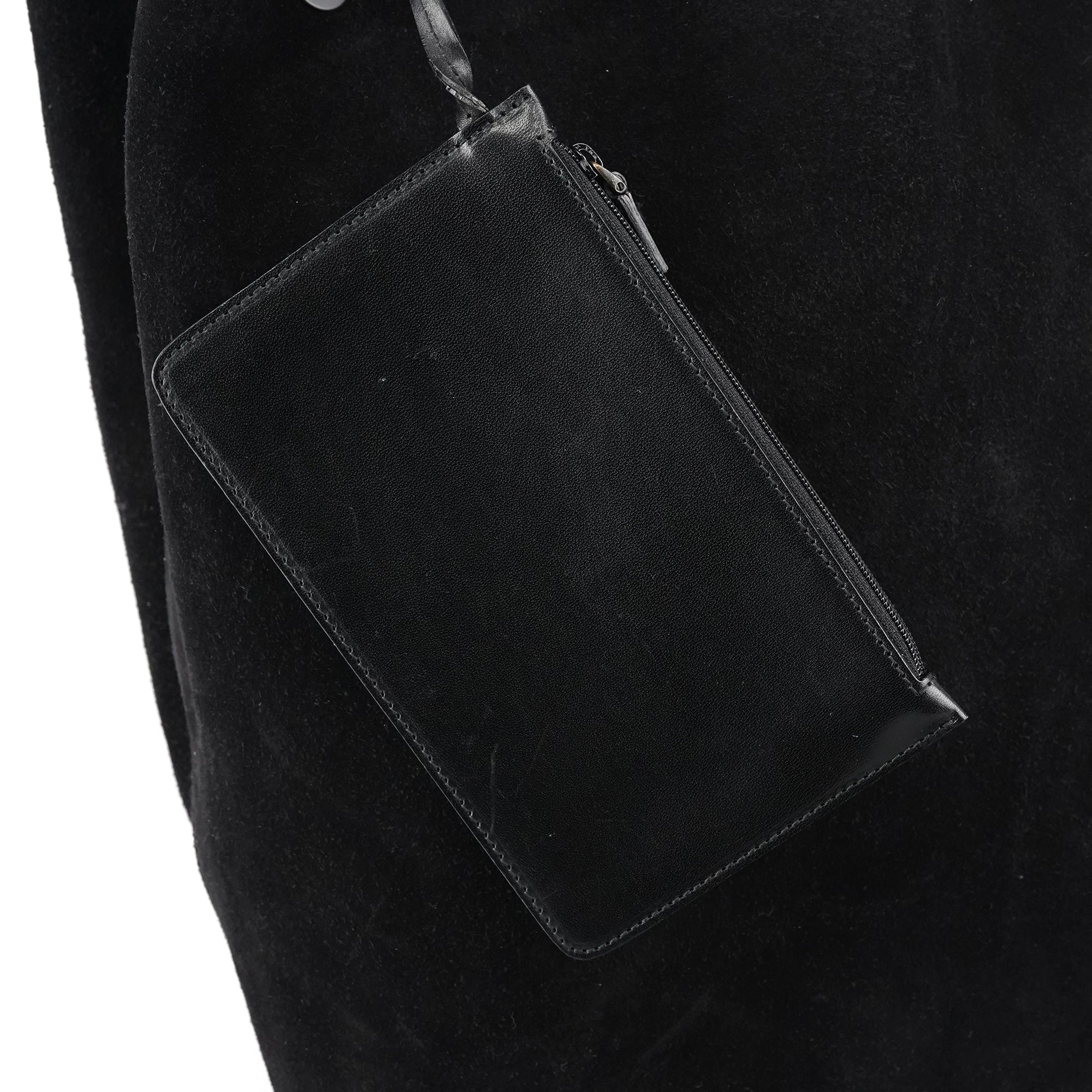 Large Black Suede Tote Bag