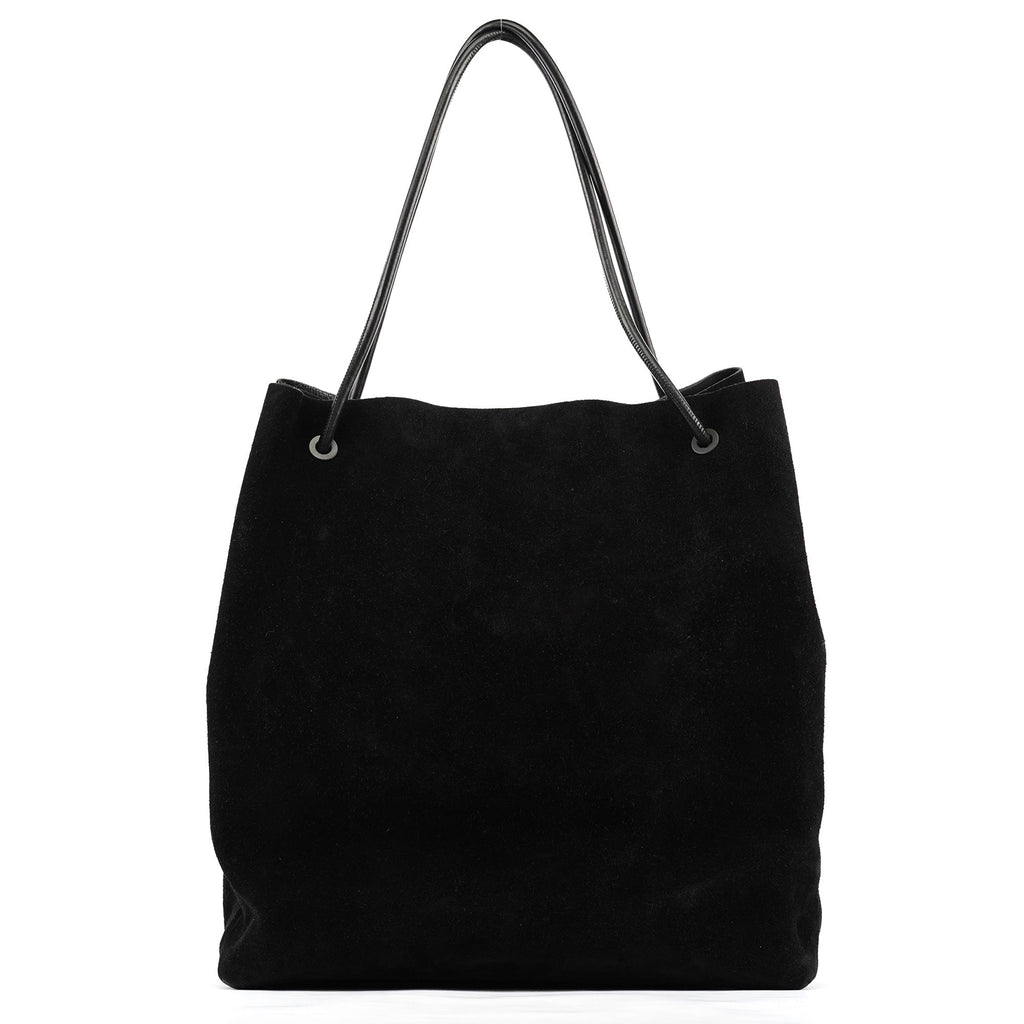 Large Black Suede Tote Bag